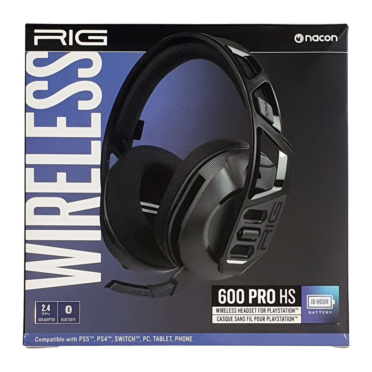 Nacon RIG 600 Pro HS Wireless Gaming Headset for PlayStation - Black