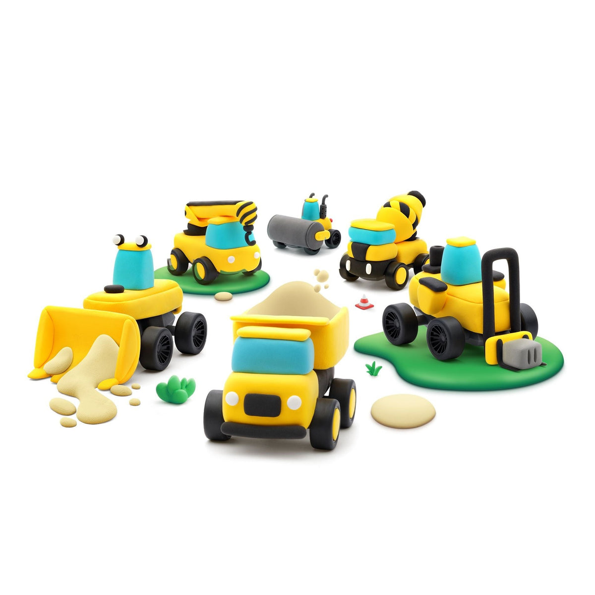 Hey Clay Construction Vehicles 12 Can Modelling Clay Set
