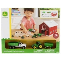 John Deere 1:64 Red Barn Farm Playset – 24 Pieces