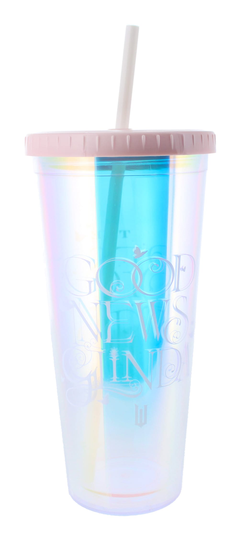Wicked Glinda Pink Holographic Beaker with Straw 650ml