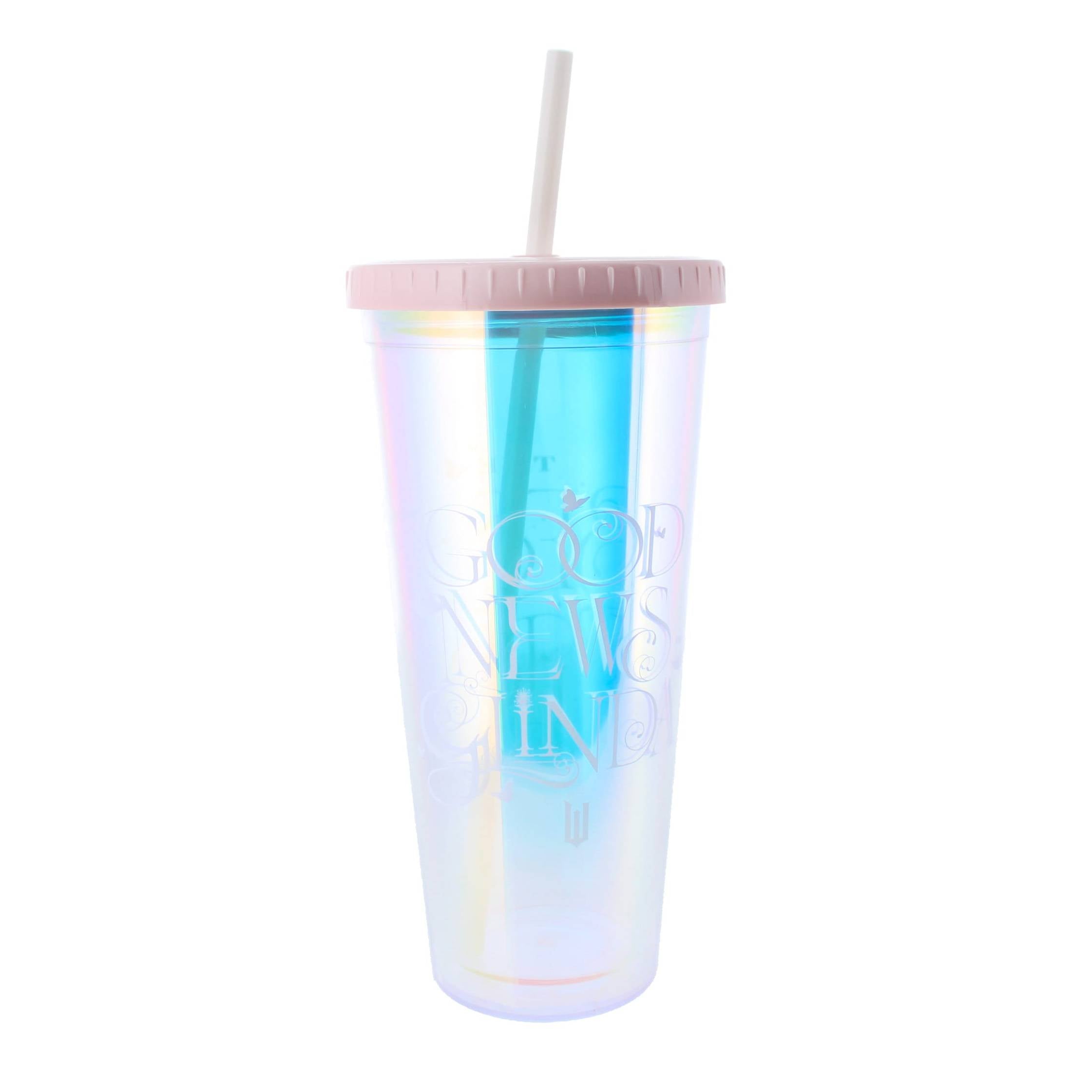 Wicked Glinda Pink Holographic Beaker with Straw 650ml