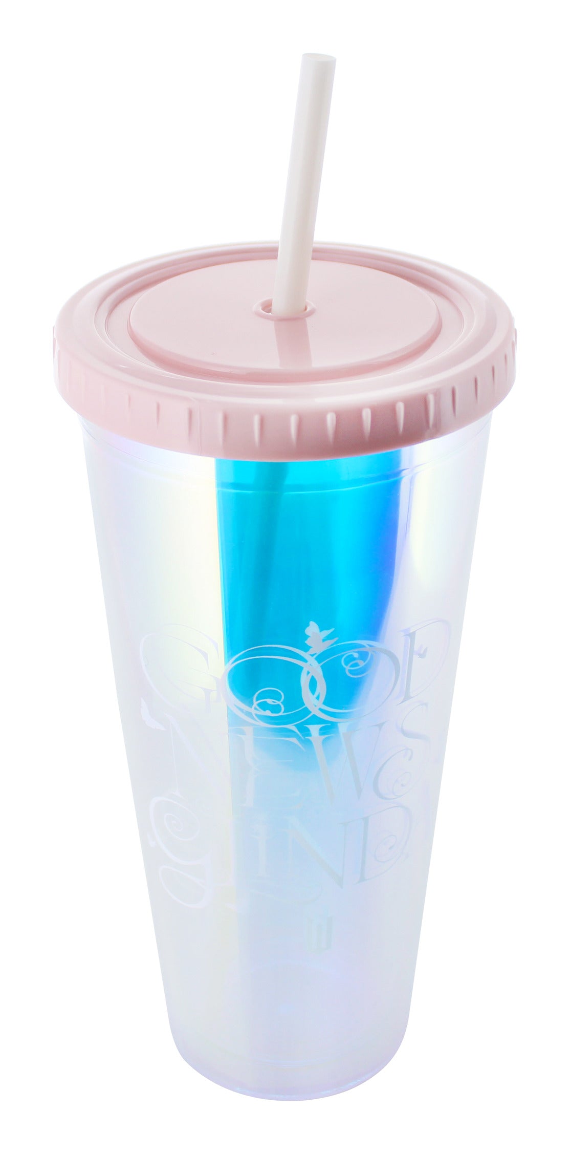 Wicked Glinda Pink Holographic Beaker with Straw 650ml