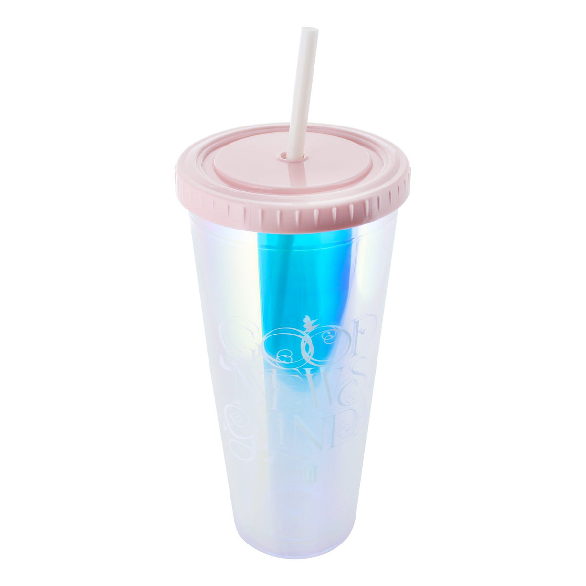 Wicked Glinda Pink Holographic Beaker with Straw 650ml