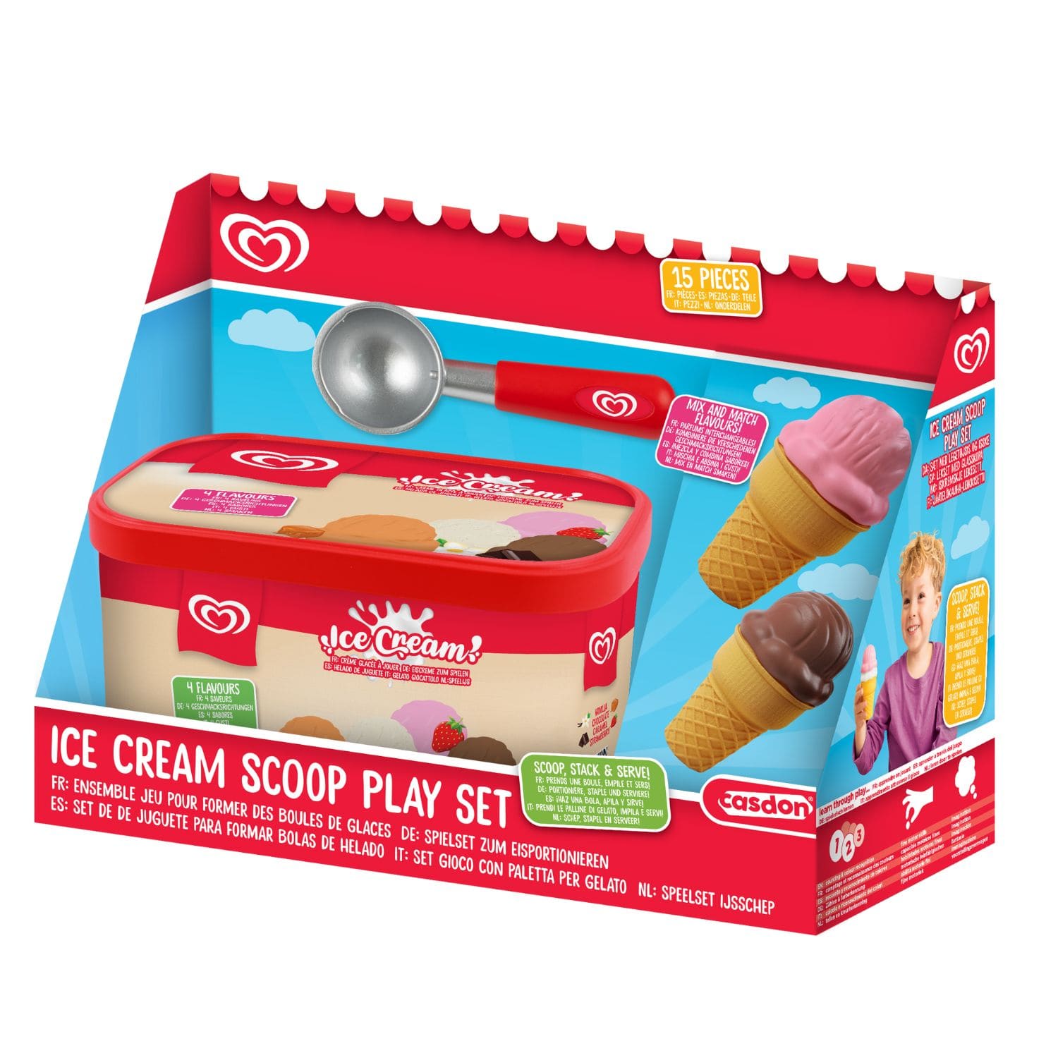 Casdon Walls 15-Piece Ice Cream Scoop Playset