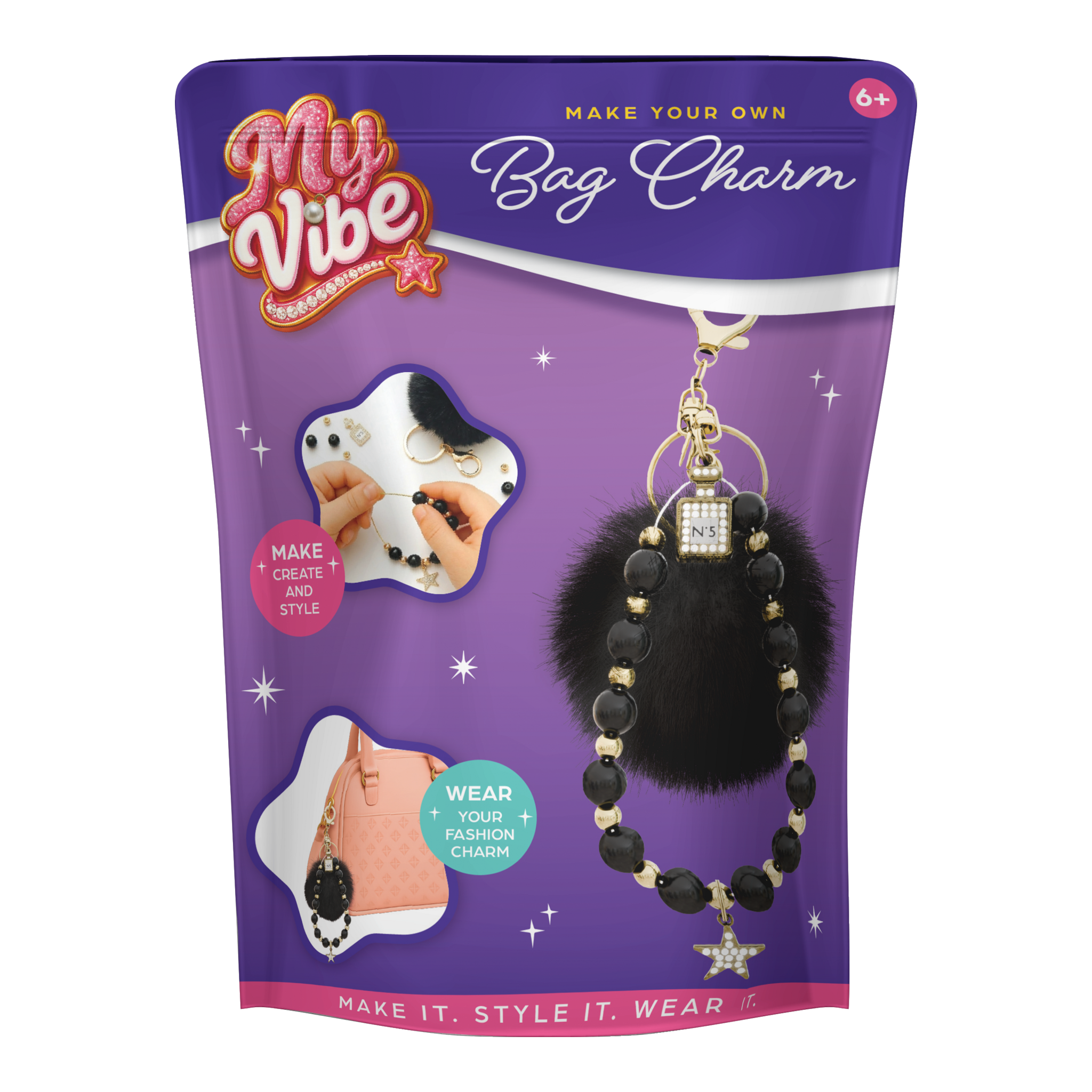Casdon My Vibe Charm Black DIY Bag Charm Kit