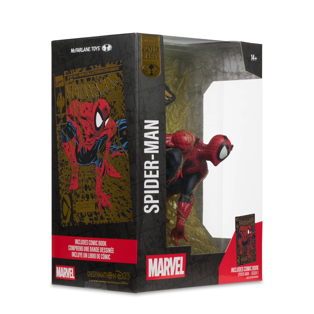 McFarlane Toys Marvel Spider-Man #1 Black & Gold Edition Gold Label D23 Exclusive 1:6 Collectible