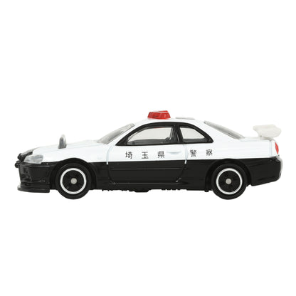 Tomica No.1 Nissan Skyline GT-R (BNR34) Police Car – 174868 Side View 1 lpr