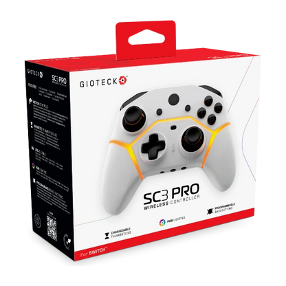 Gioteck SC3 Pro Wireless Controller for Nintendo Switch - White