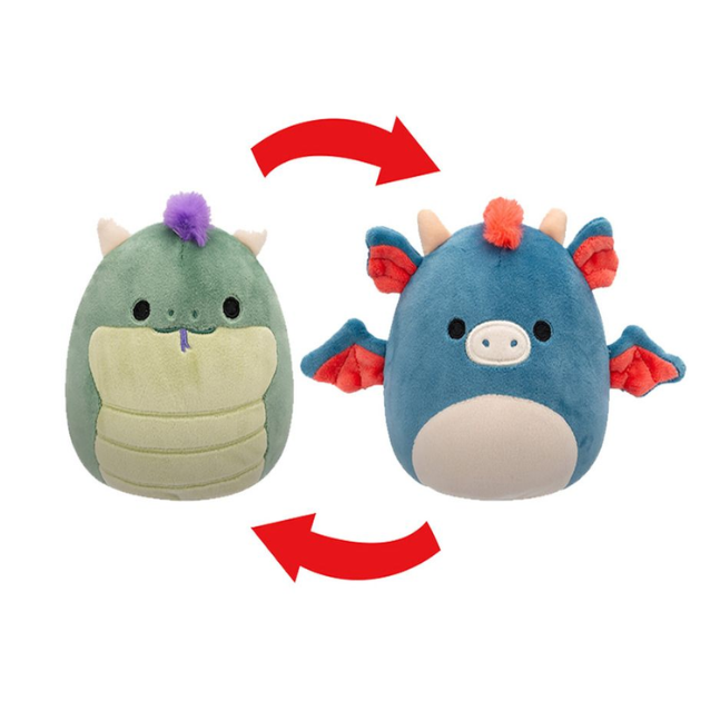 Squishmallow Kellytoy Plush 5" Flip-a-Mallows: Magtus + Carin