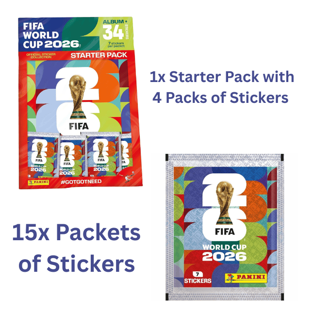 FIFA World Cup 2026™ Official Sticker Collection - (Starter Pack + 15 Sticker Packs)