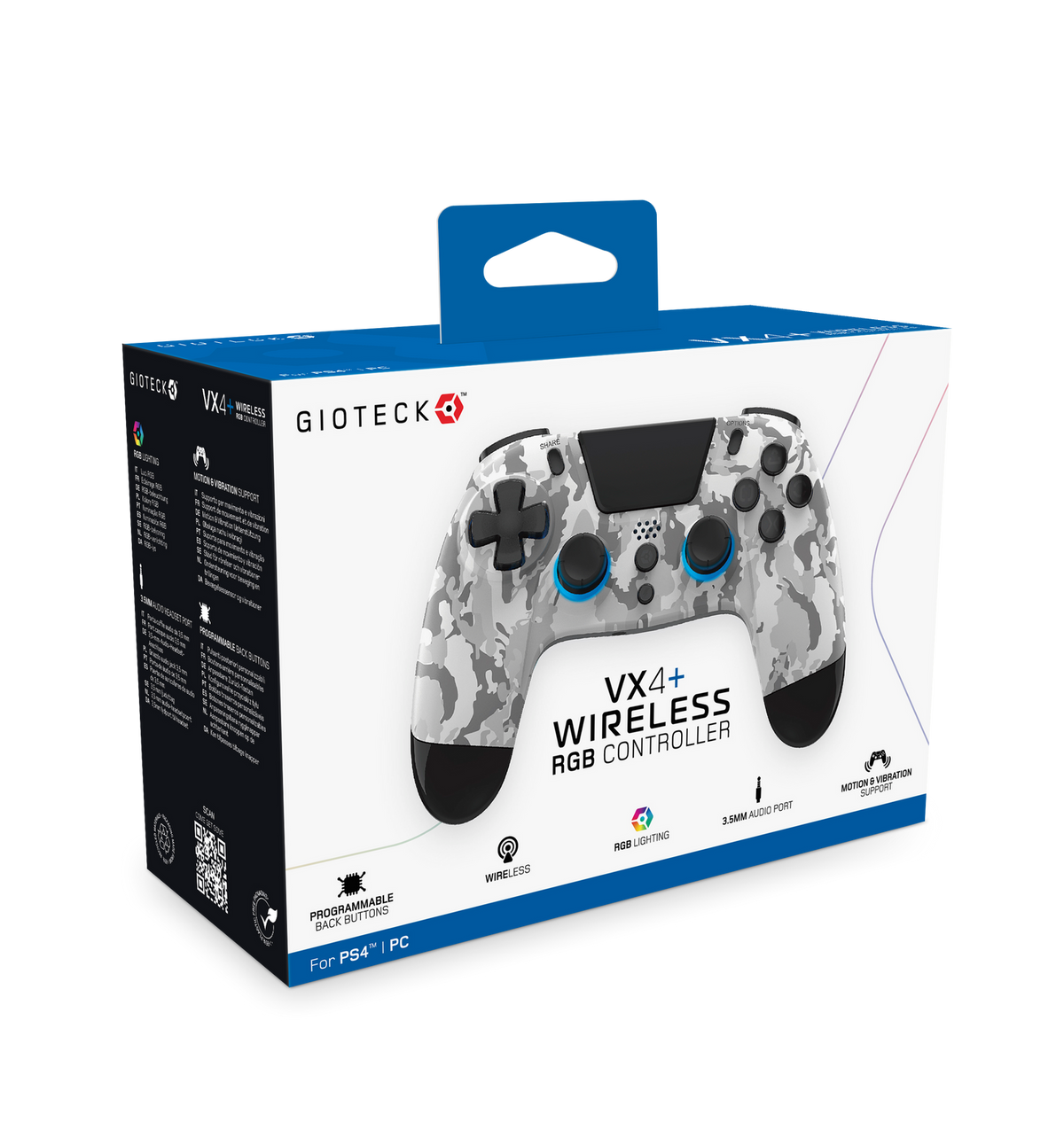 Gioteck VX-4+ Wireless RGB Controller for PlayStation 4 – Light Camo