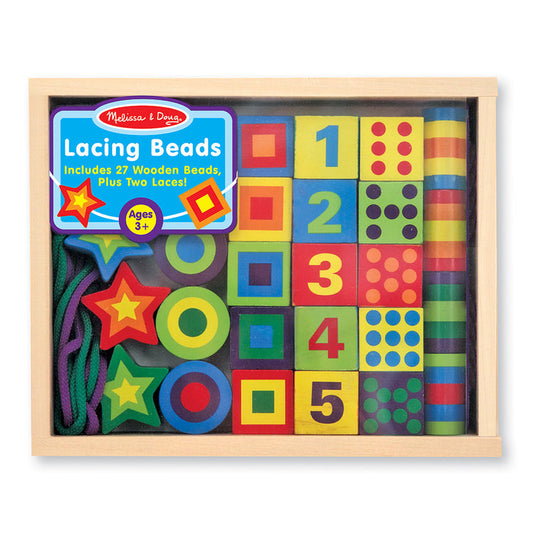 Melissa & Doug Wooden Lacing Beads in a Box