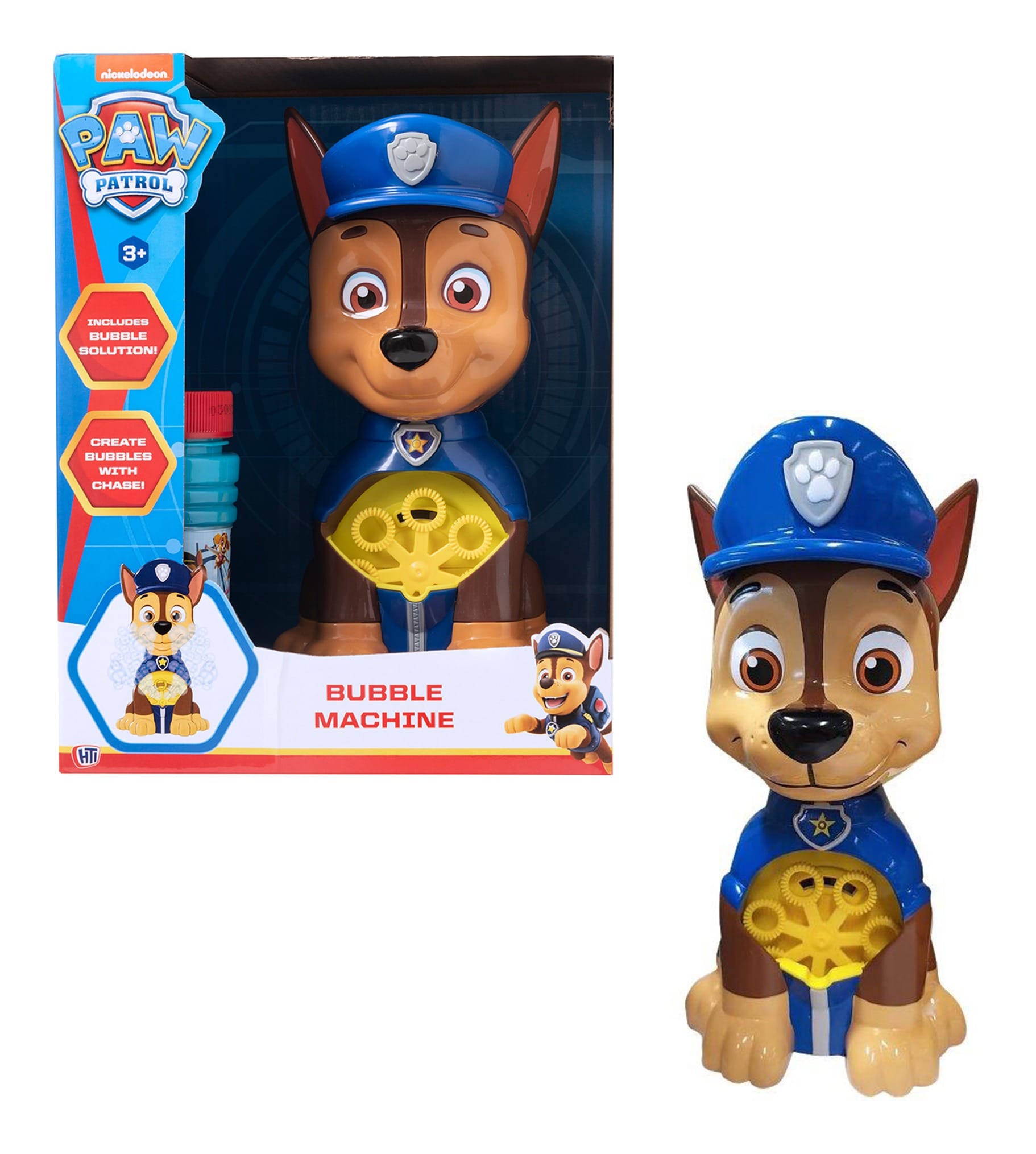 HTI Paw Patrol Chase Bubble Machine with 118ml Bubble Solution