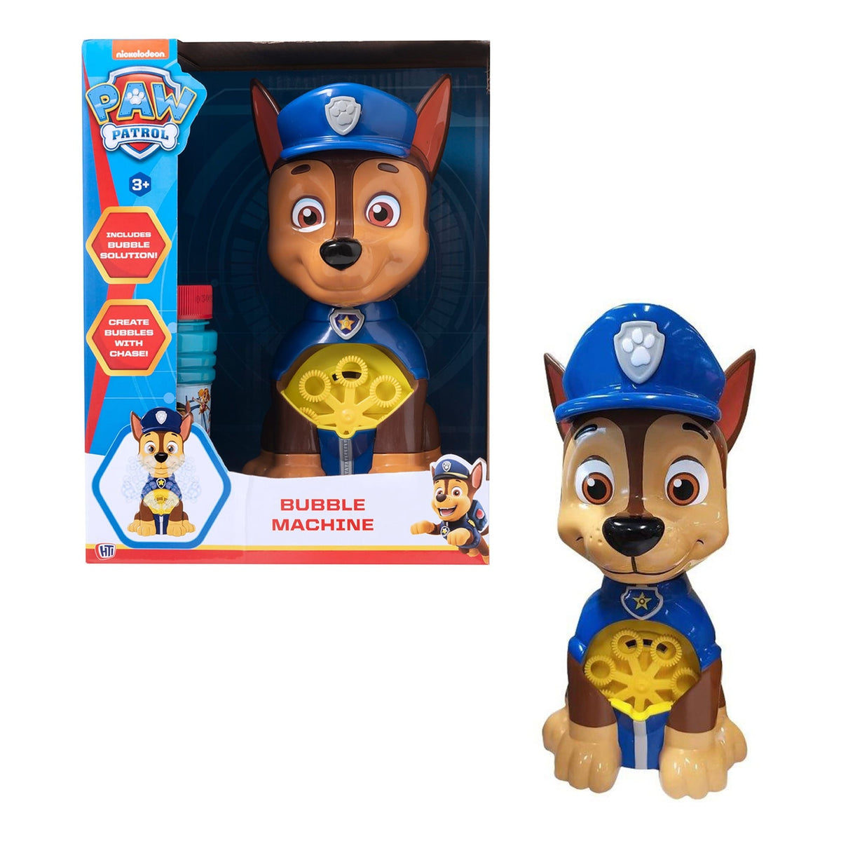 HTI Paw Patrol Chase Bubble Machine with 118ml Bubble Solution
