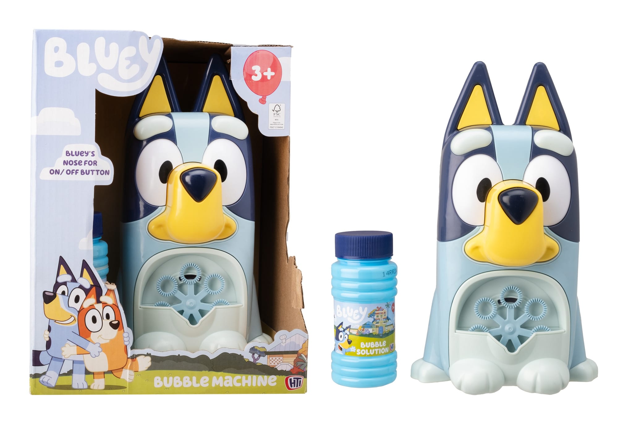 HTI Bluey Character Bubble Machine with 118ml Bubble Solution