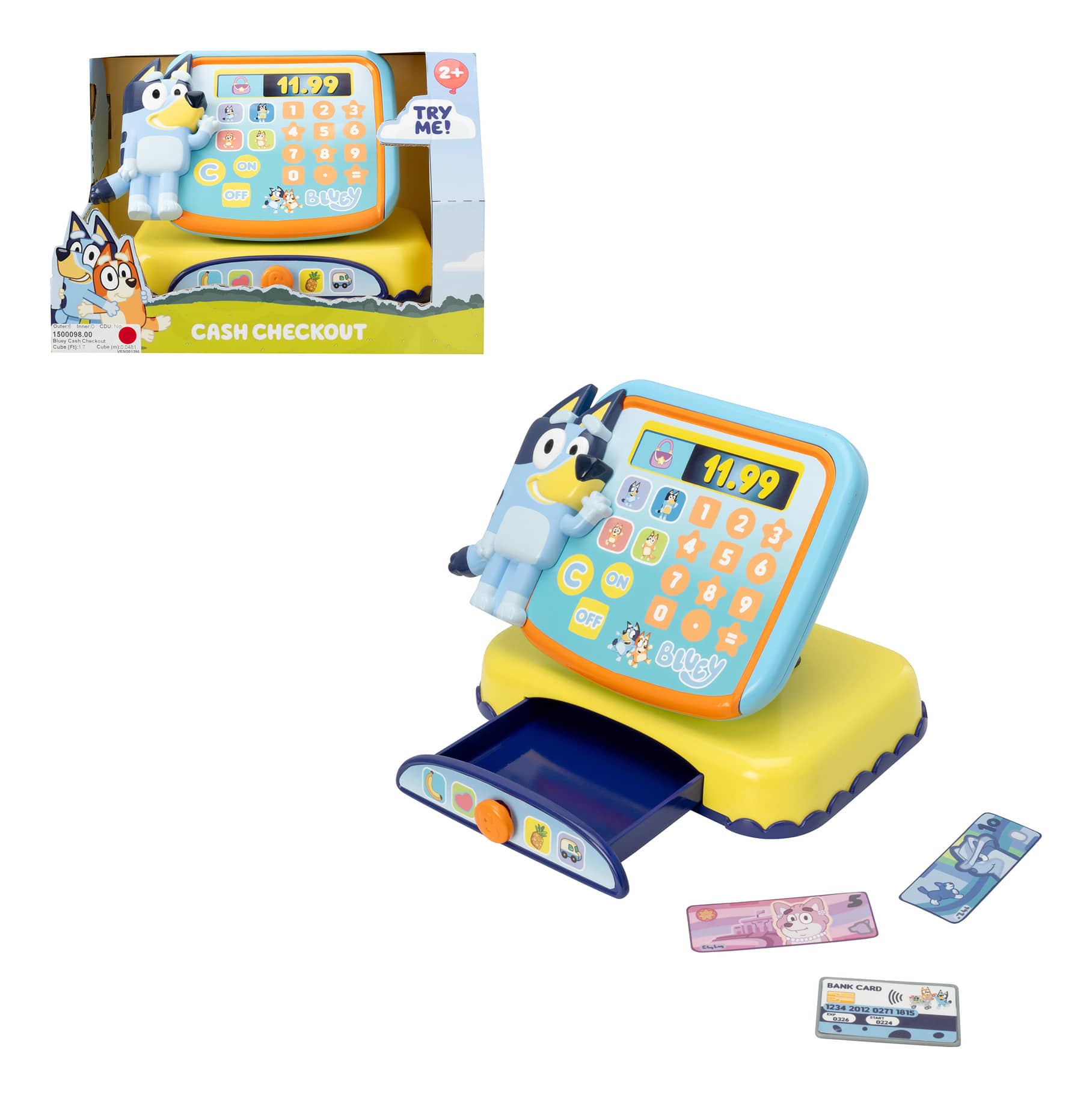 Bluey Cash Checkout Pretend Play Till with Working Calculator