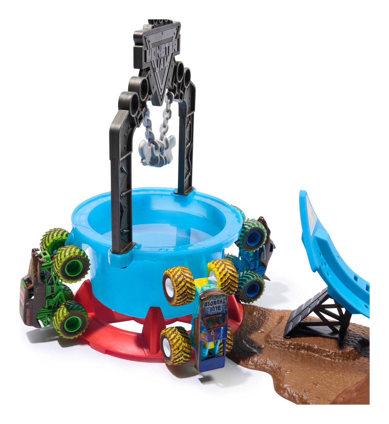 Monster Jam Mud Blasters 1:64 Dunk Tank Playset with Monster Mutt Dalmatian