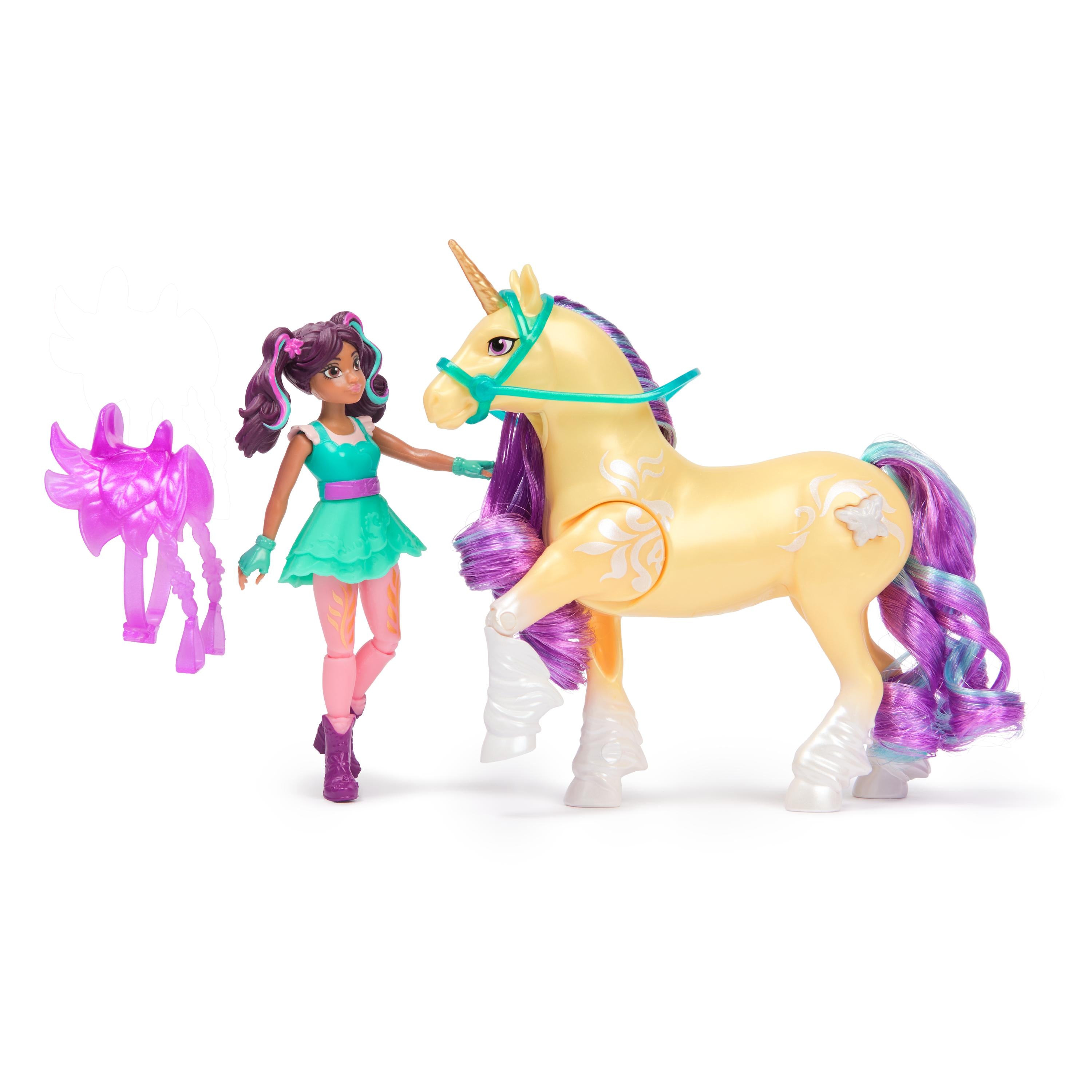 Unicorn Academy Ava & Plant Magic Leaf Light-Up Doll and Unicorn Set