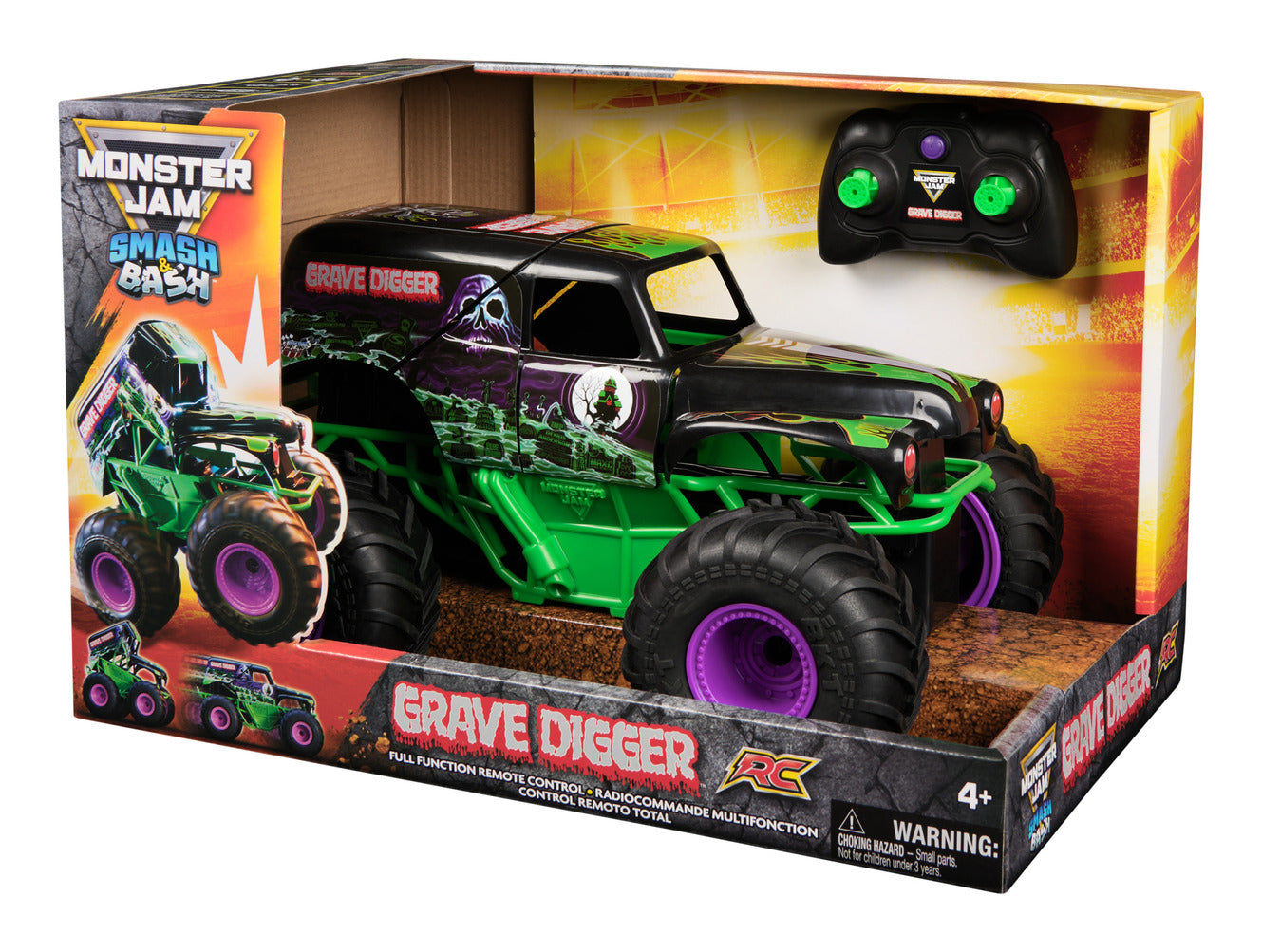 Monster Jam Smash & Bash Grave Digger 1:15 Remote Control Monster Truck