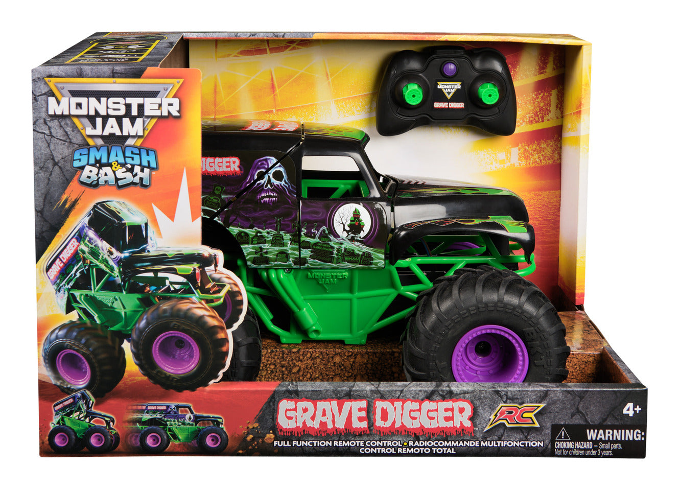 Monster Jam Smash & Bash Grave Digger 1:15 Remote Control Monster Truck