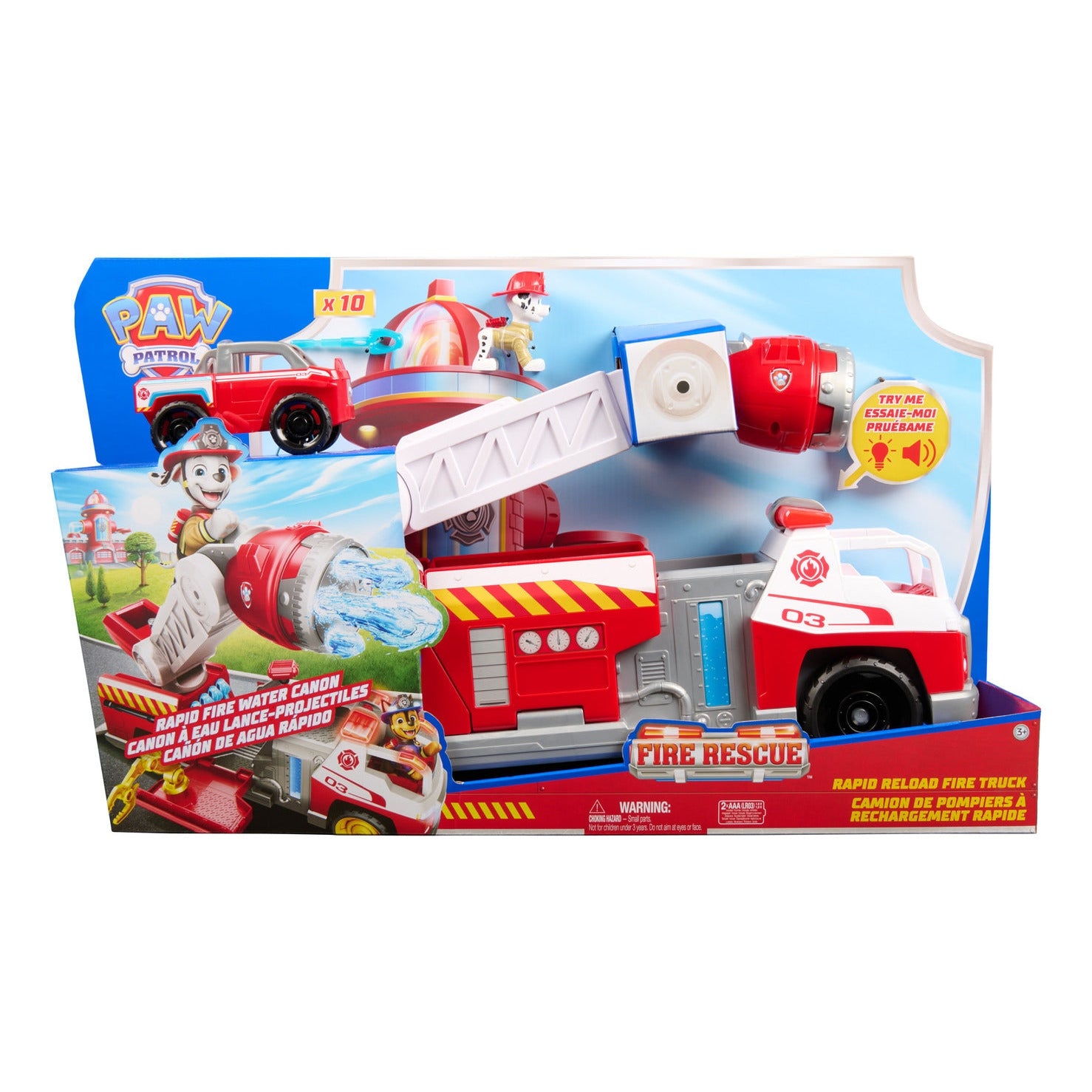 PAW Patrol Fire Rescue Deluxe Rapid Reload Fire Truck with Marshall