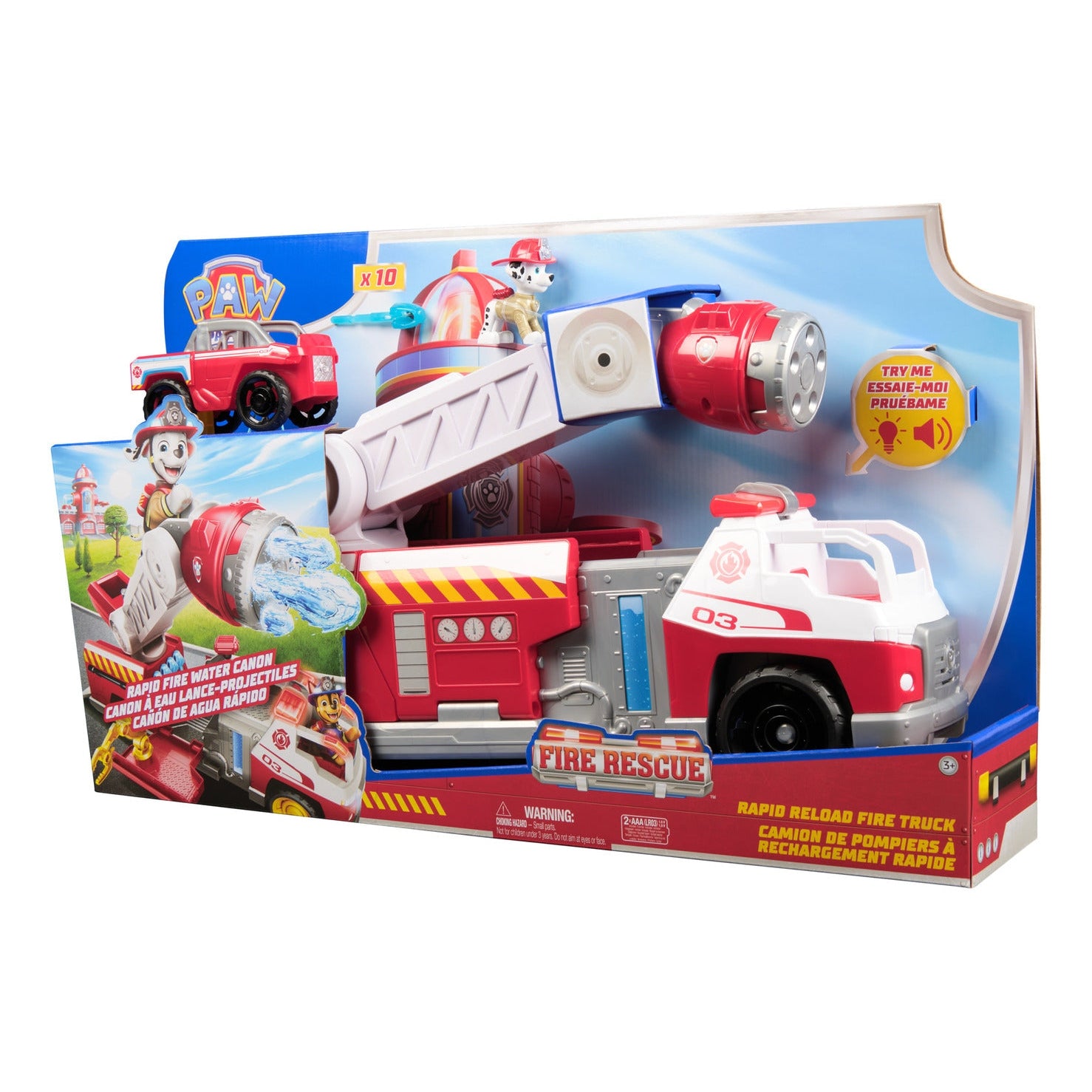 PAW Patrol Fire Rescue Deluxe Rapid Reload Fire Truck with Marshall