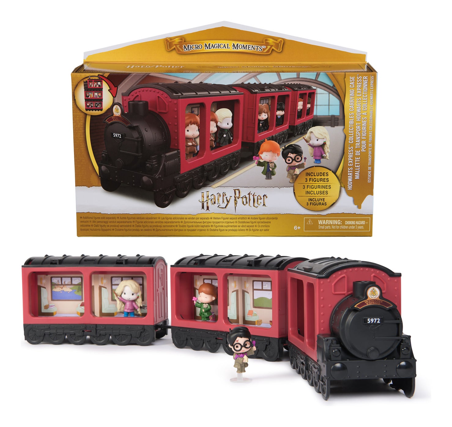 Harry Potter Micro Magical Moments Hogwarts Express Collectables Display Case with 3 Figures