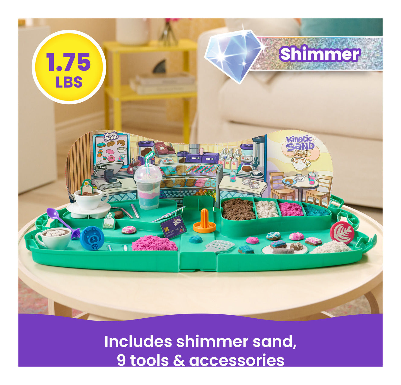 Kinetic Sand Café Case Playset with 793g Sand