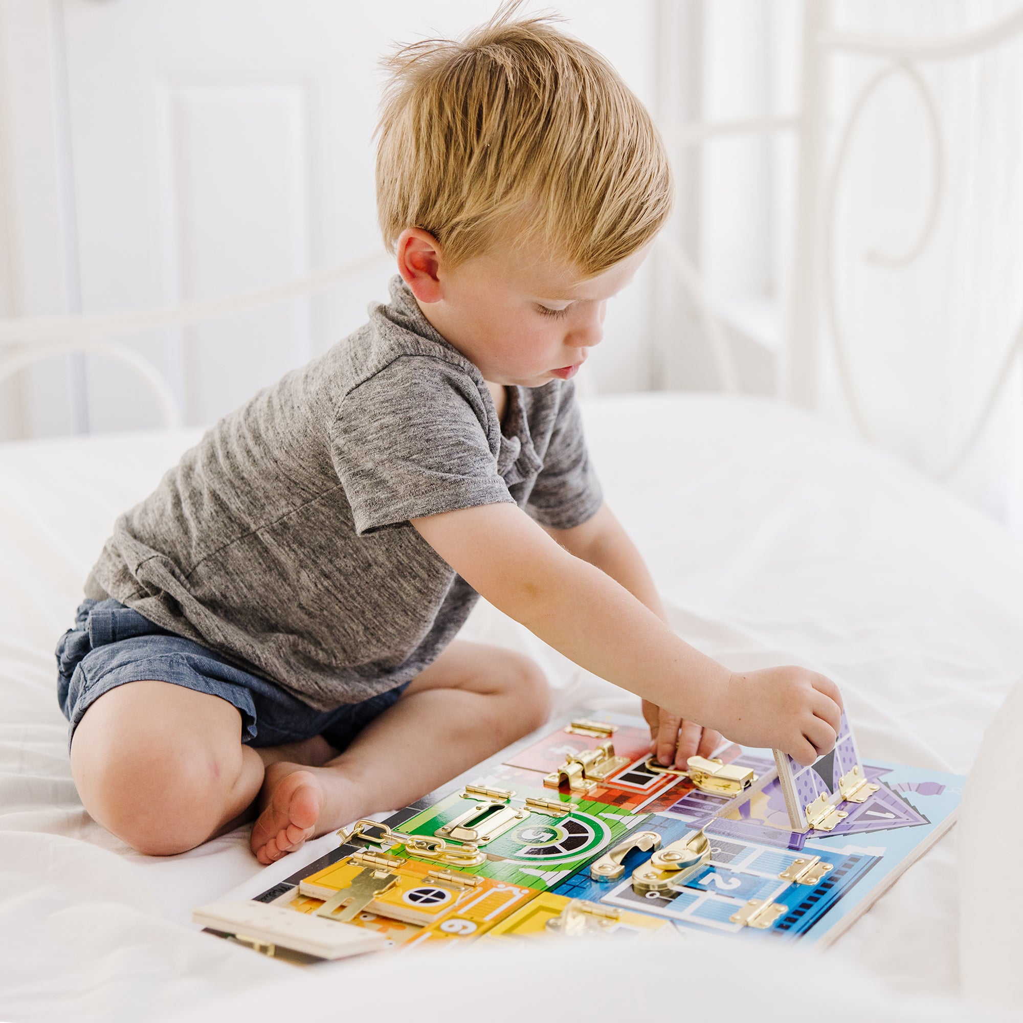 Melissa & Doug Wooden Latches Board Activity Toy