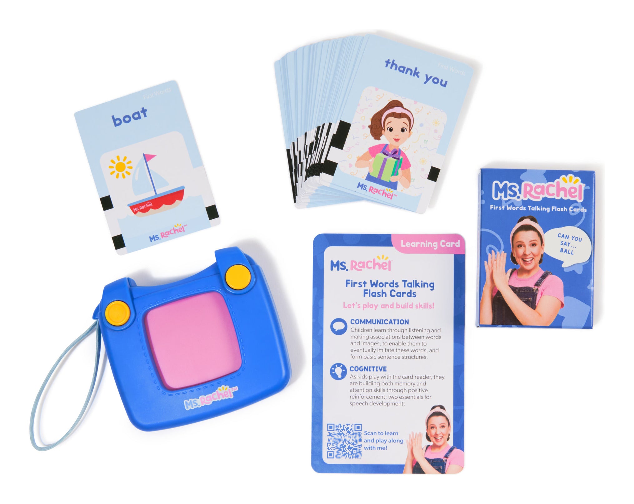 Ms. Rachel First Words Talking Flash Cards with Electronic Reader