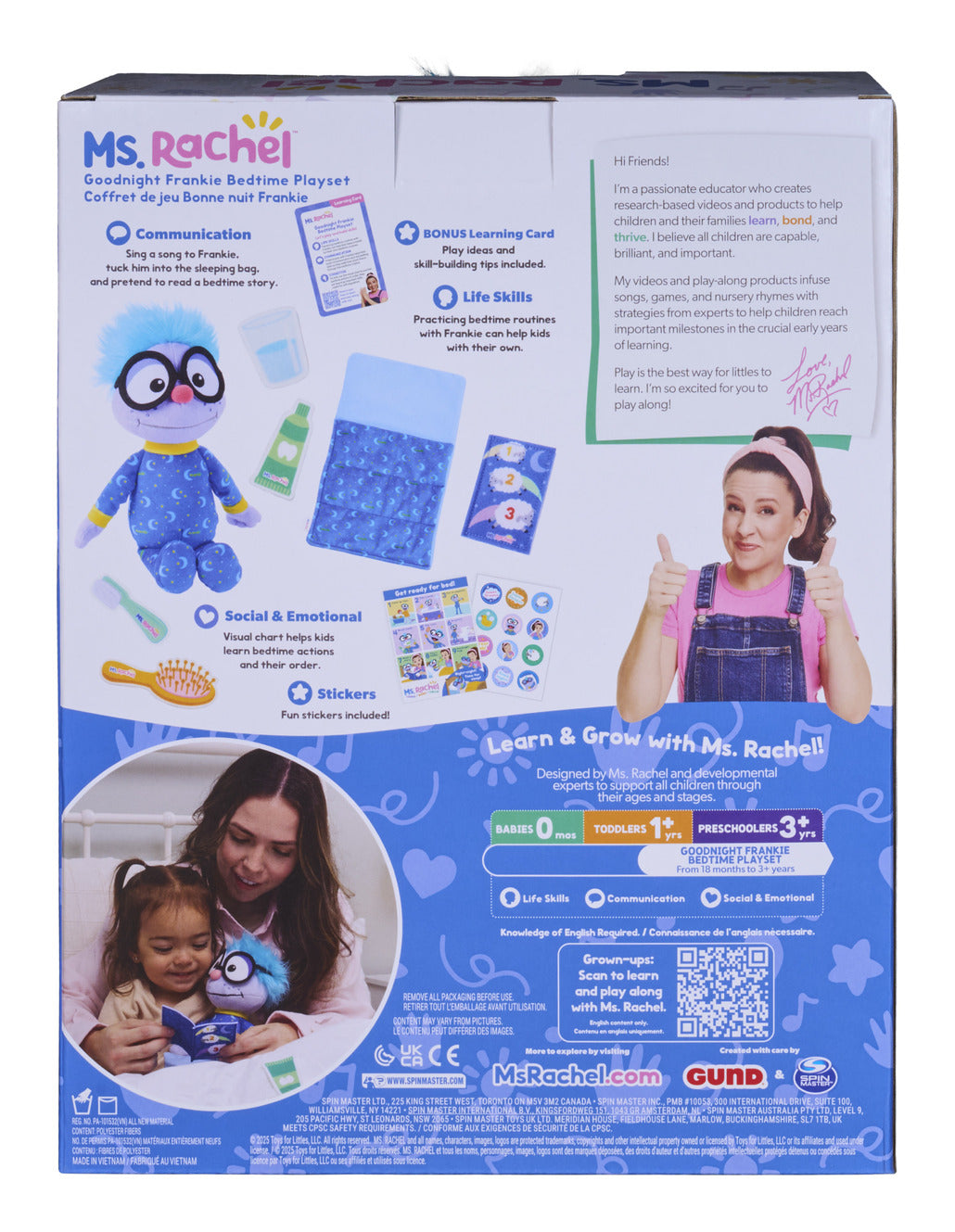 * Ms. Rachel Goodnight Frankie Bedtime Playset