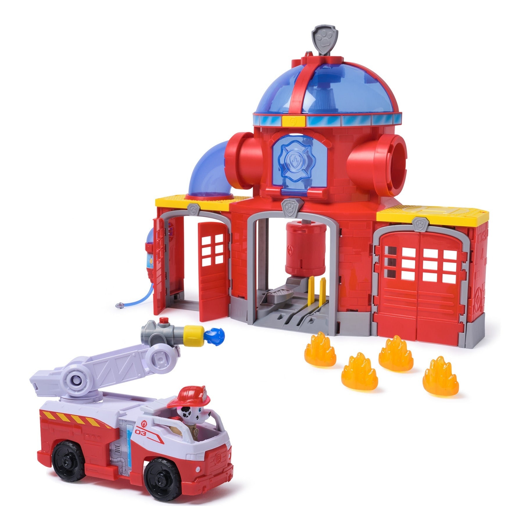 PAW Patrol Fire Rescue Fire Station Playset with Marshall