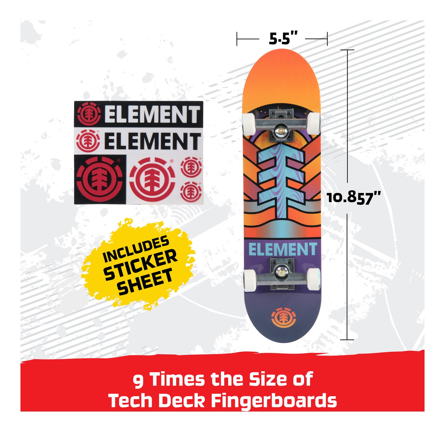 Tech Deck Element Handboard 27cm Authentic Mini Skateboard
