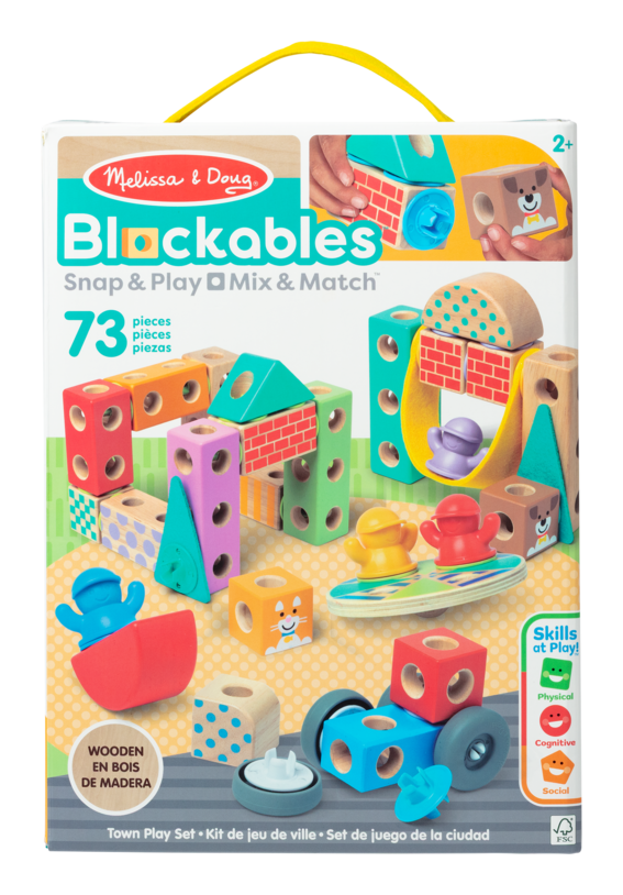 Melissa & Doug Blockables Town Building Set – 73 Pieces