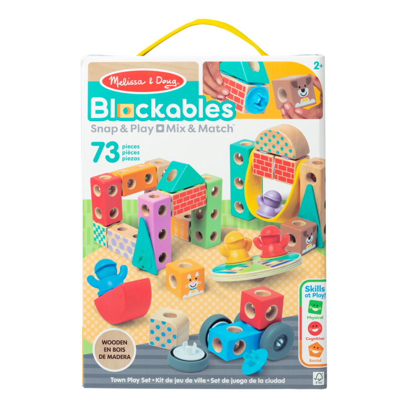 Melissa & Doug Blockables Town Building Set – 73 Pieces