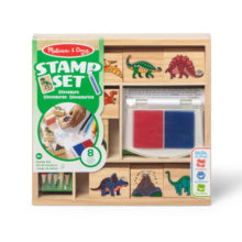 Melissa & Doug Dinosaur Wooden Stamp Set with Coloured Pencils