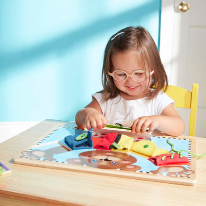Melissa & Doug Basic Skills Board Wooden Dressing Skills Puzzle