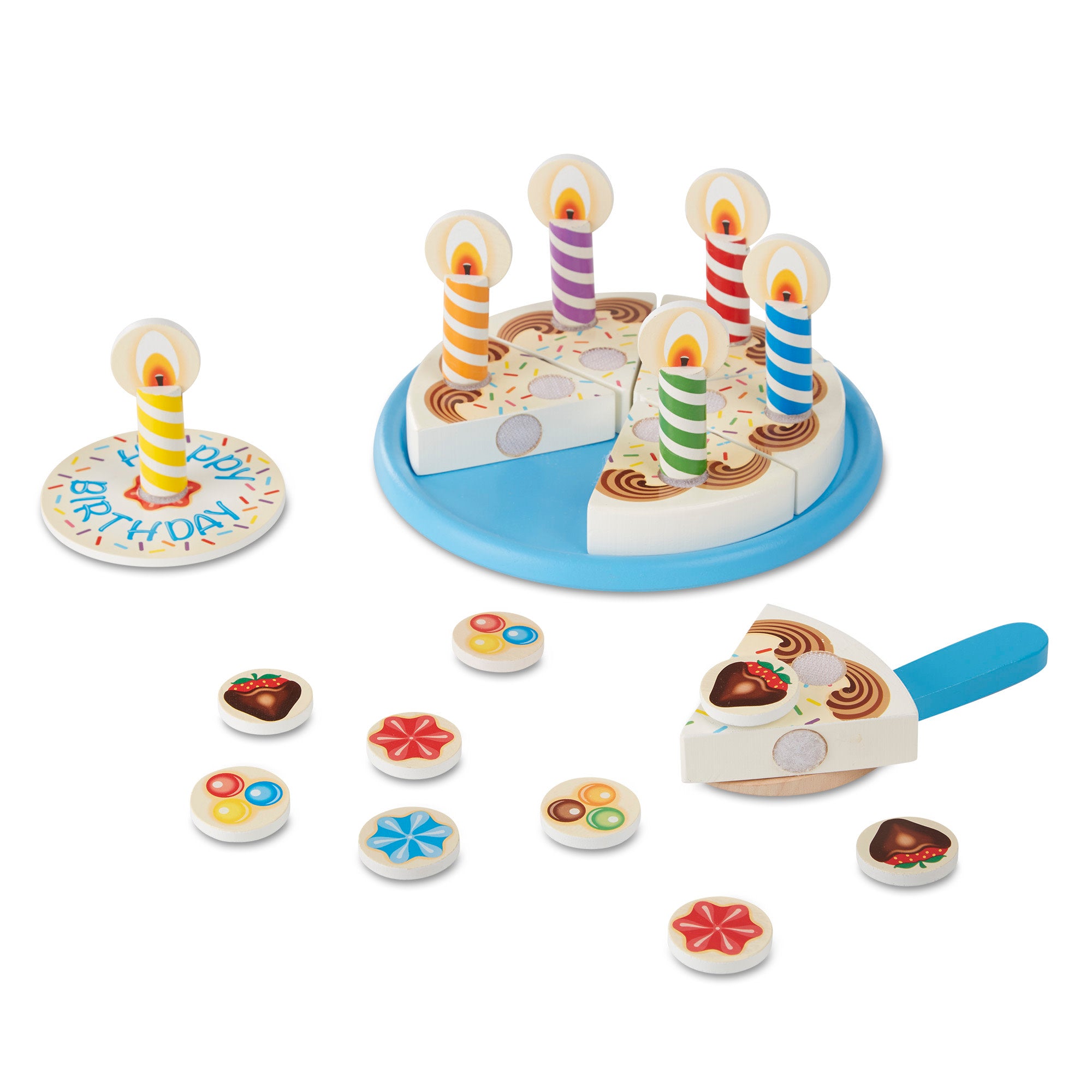 Melissa & Doug Wooden Birthday Cake Play Set – 34 Pieces