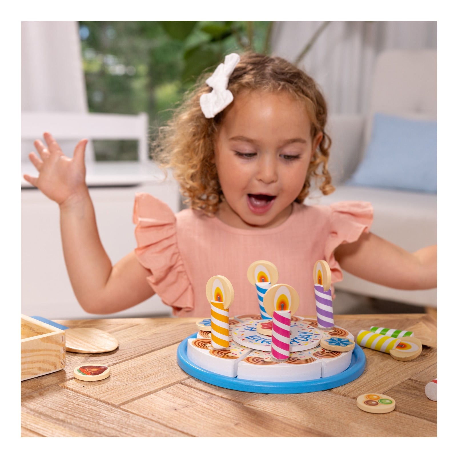 Melissa & Doug Wooden Birthday Cake Play Set – 34 Pieces