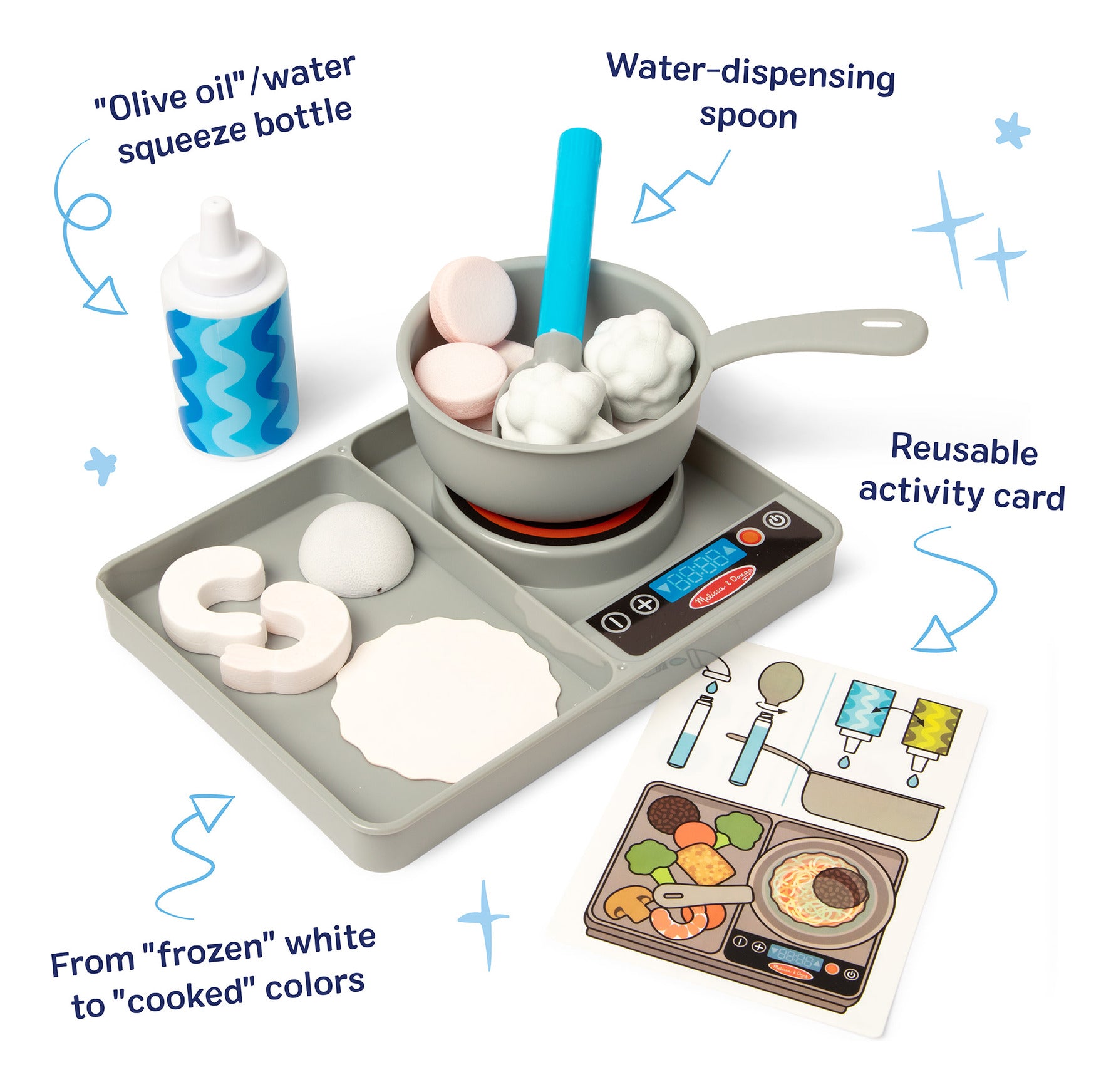 Melissa & Doug Simmer & Stir Stovetop Play Set with Colour-Changing Food