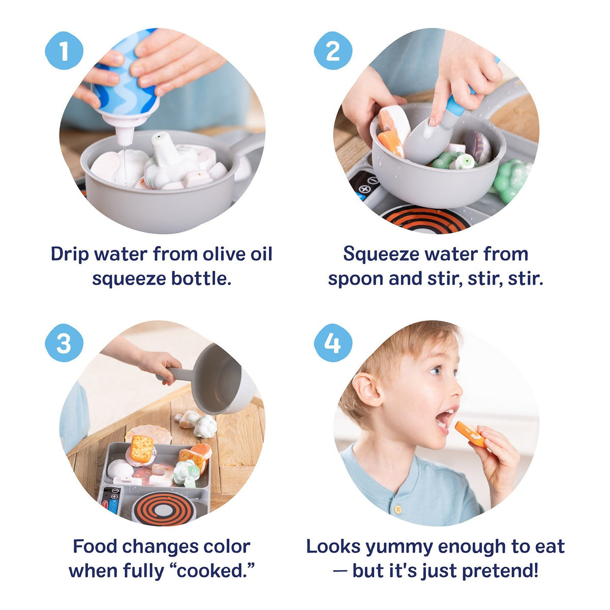 Melissa & Doug Simmer & Stir Stovetop Play Set with Colour-Changing Food