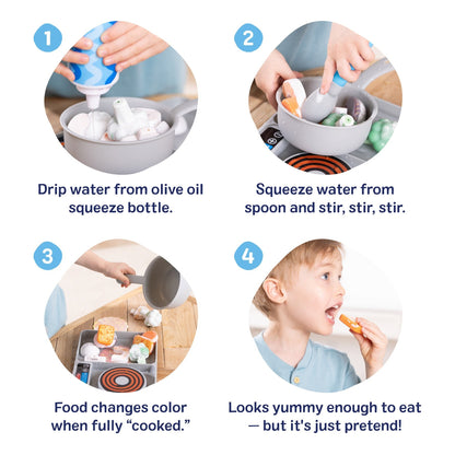 Melissa & Doug Simmer & Stir Stovetop Play Set with Colour-Changing Food