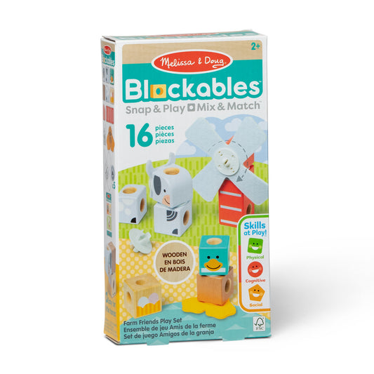 Melissa & Doug Blockables Farm Building Set, 56 Pieces