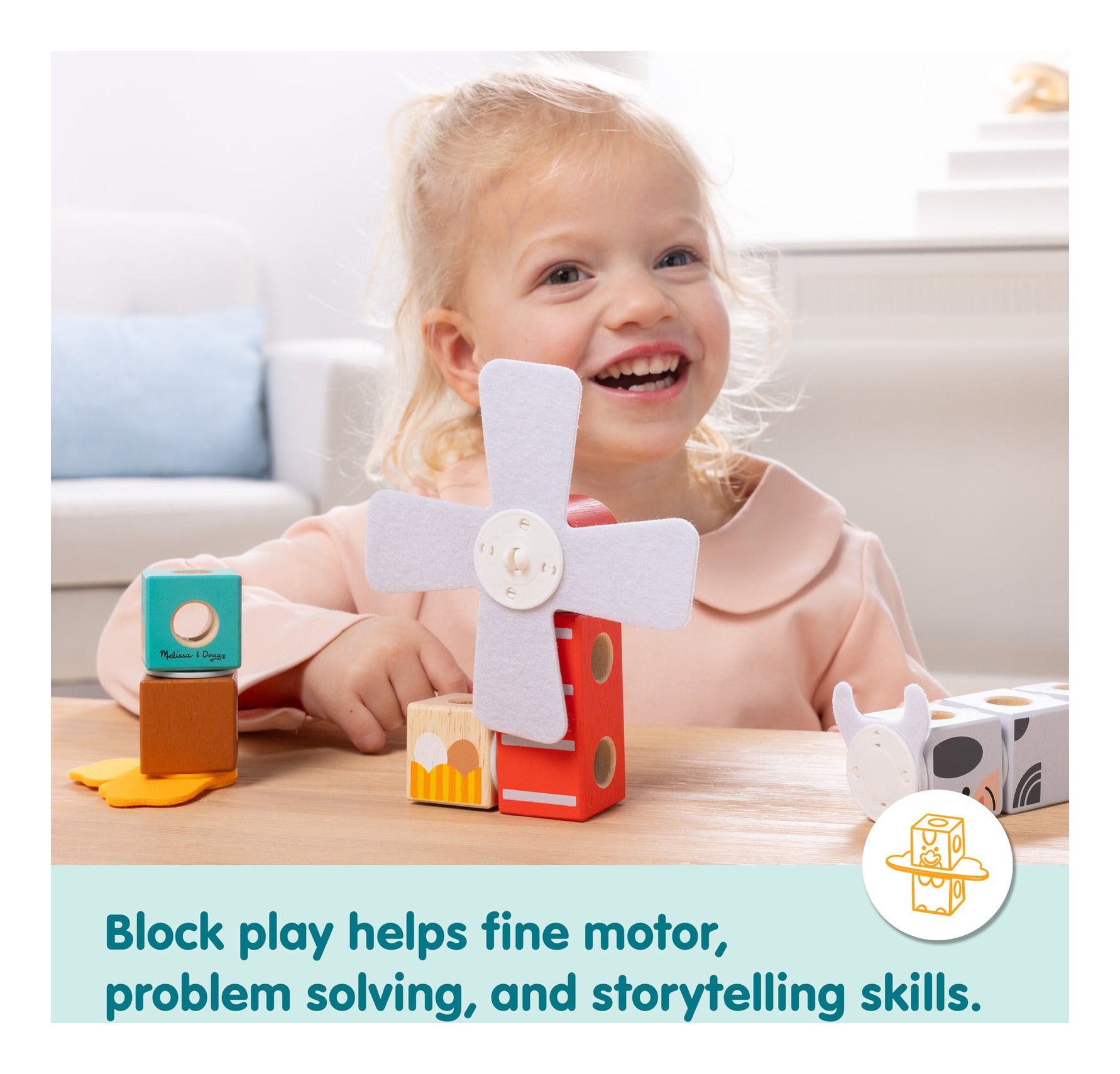 Melissa & Doug Blockables Farm Building Set, 56 Pieces