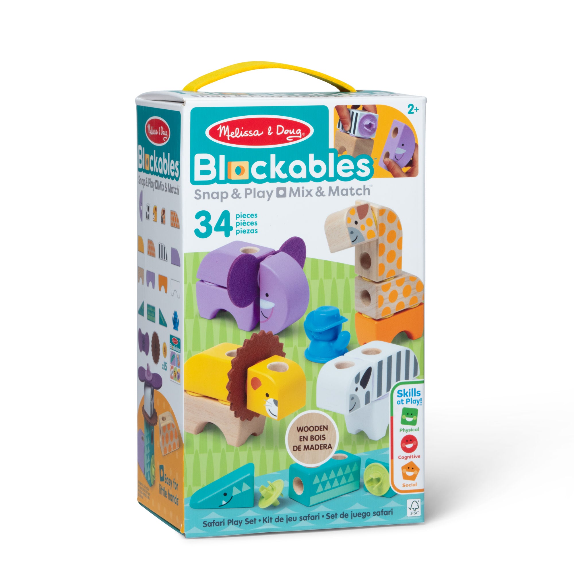 Melissa & Doug Blockables Safari Play Set 34 Pieces