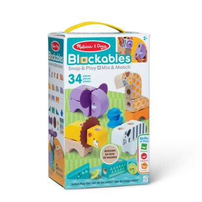 Melissa & Doug Blockables Safari Play Set 34 Pieces