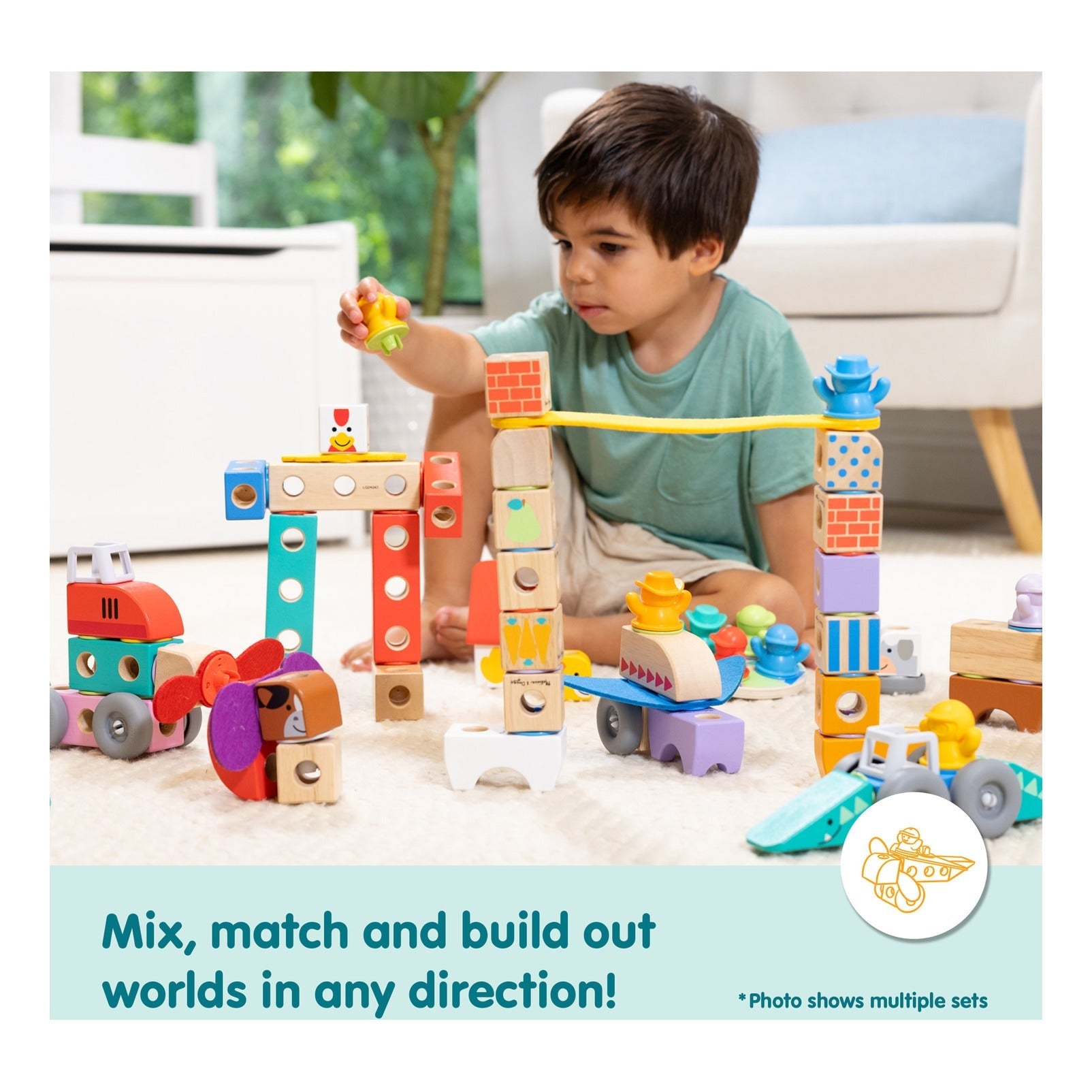 Melissa & Doug Blockables Safari Play Set 34 Pieces