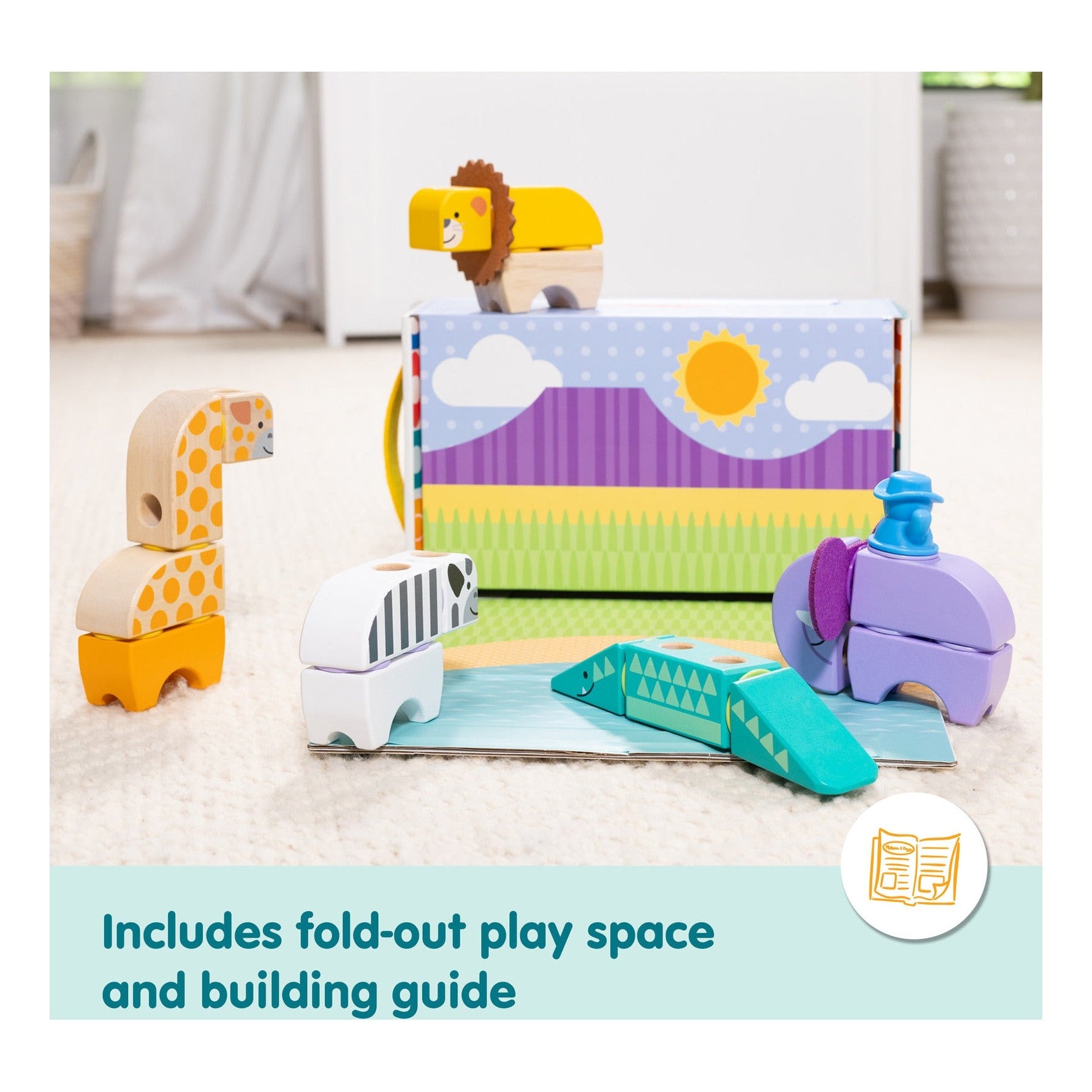 Melissa & Doug Blockables Safari Play Set 34 Pieces