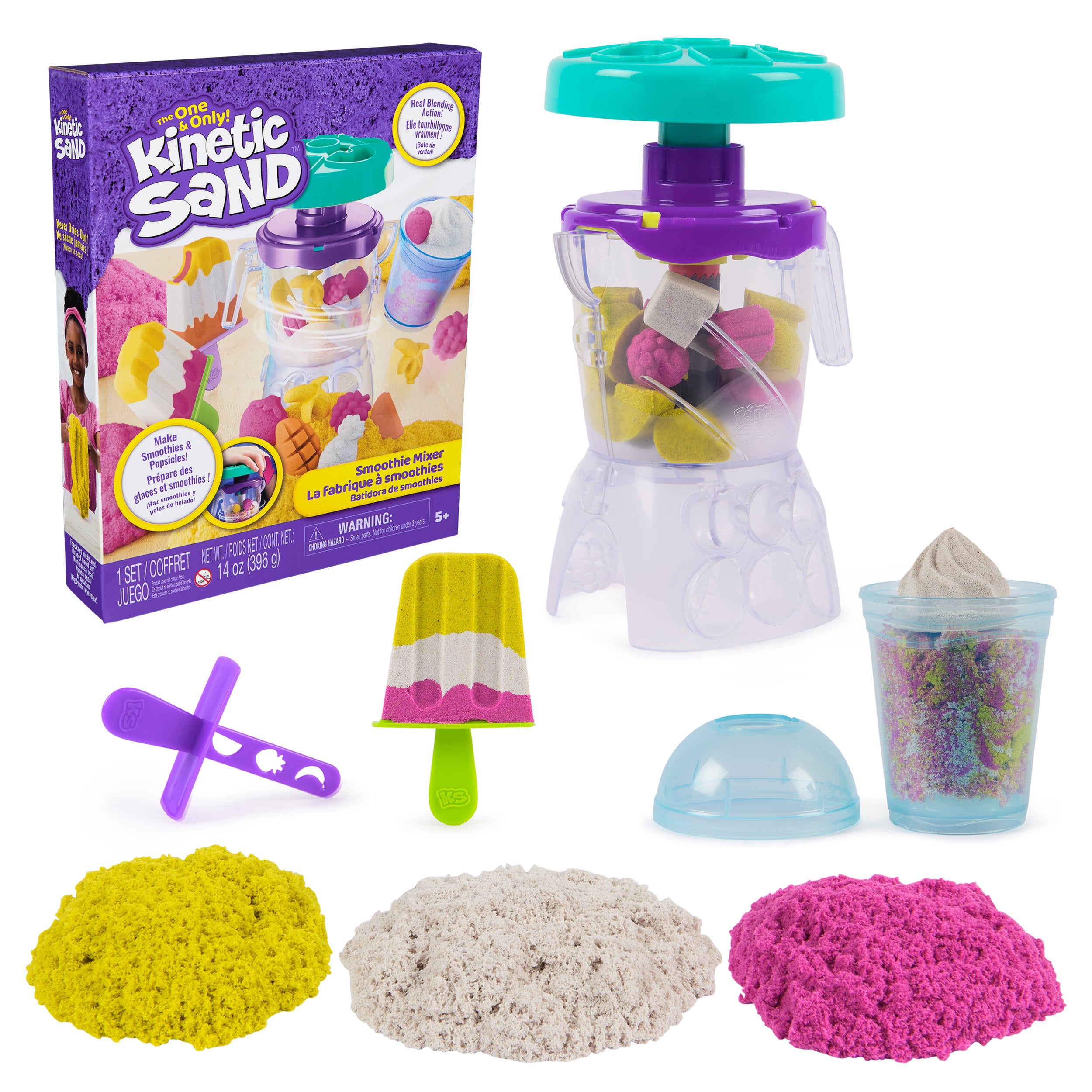 Kinetic Sand Smoothie Mixer Playset with 396g Sand