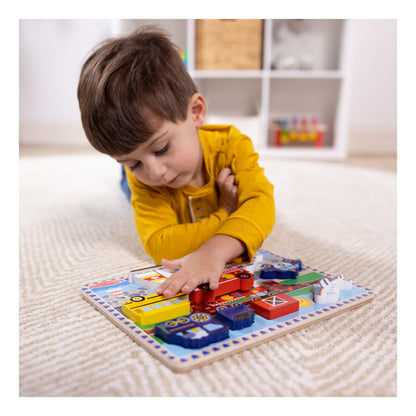 Melissa & Doug Vehicles Chunky Wooden Puzzle – 9 Pieces